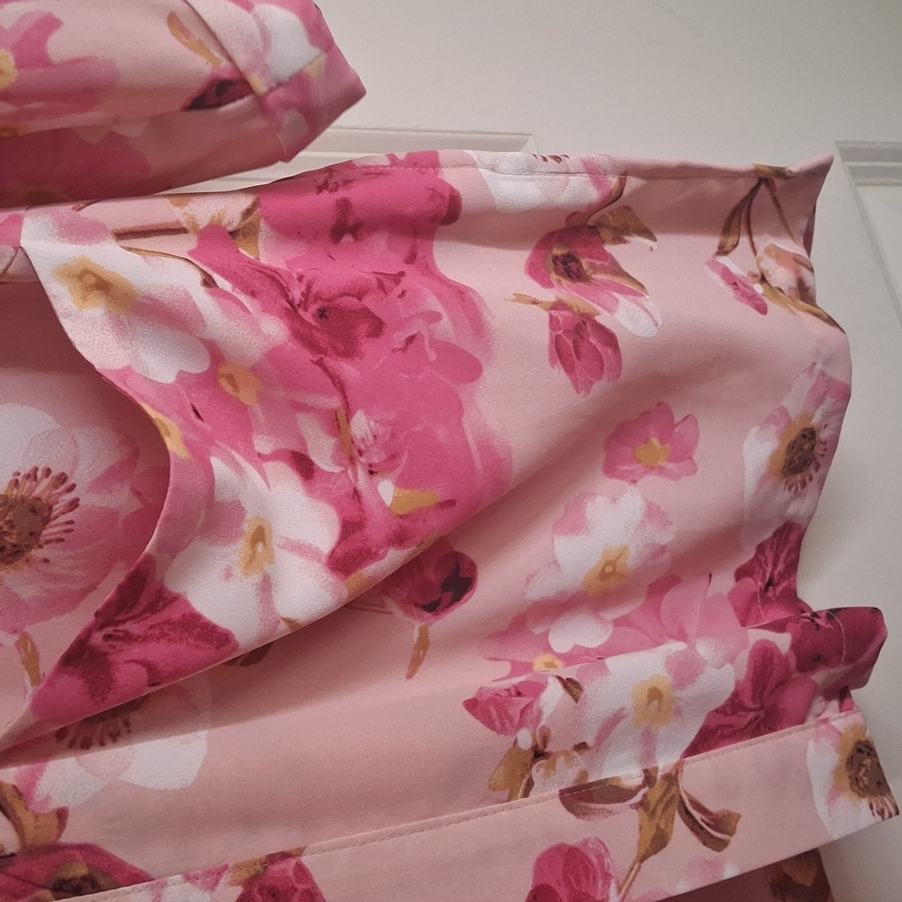 Ny Collection Floral Print Kimono Sz L LIGHTWEIGHT TRAVEL FAIRYCORE Sku Ae - Picture 3 of 9